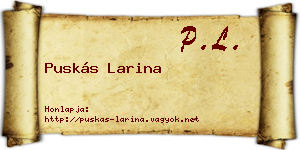 Puskás Larina névjegykártya
